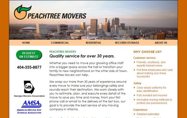 New website for Peachtree Movers